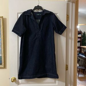 Dark wash denim dress by Lauren Ralph Lauren. Size IX.